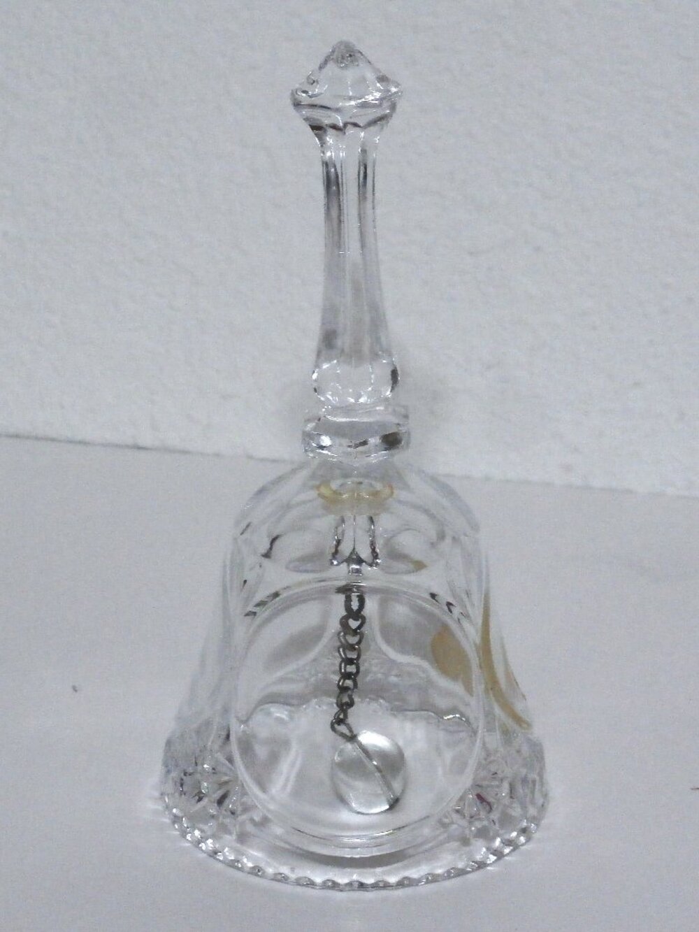 Vintage Clear Glass Bell Echt Bleikrstall, Paper Label, 24% Genuine Lead Crstal